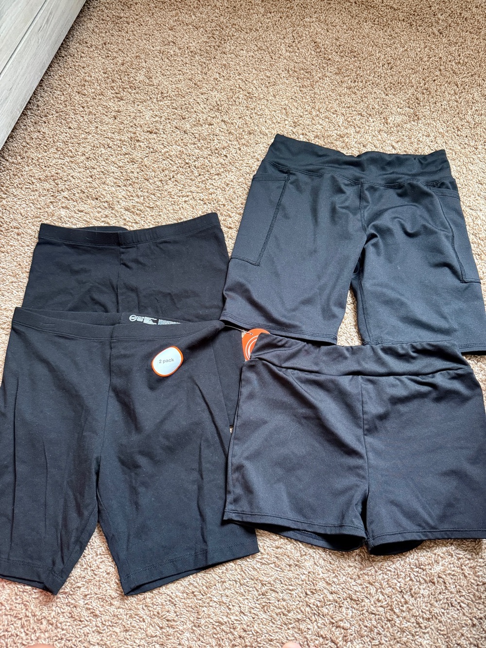 Girls Black Biker Shorts Bundle & Swim Boy Shorts (4)